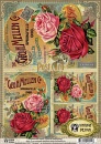 Декупажная карта "Розы на открытках"